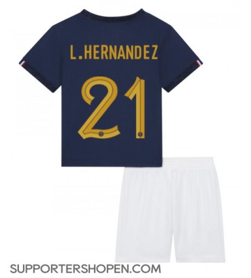 Frankrike Lucas Hernandez #21 Hemmatröja Barn VM 2022 Kortärmad (+ korta byxor)